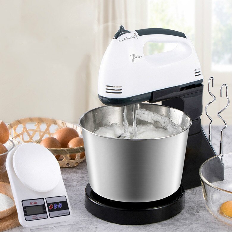 7 Speed Electric Food Mixer Table Stand Cake Dough Mixer Handheld Egg Beater Blender Baking Whipping Cream Machine