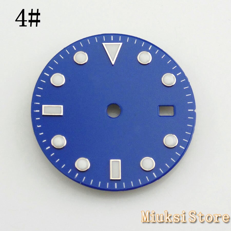 28.5mm sterile dial luminous watch dial fit ETA 2836 2824 Mingzhu DG2813/3804 Miyota 8205/8215/821A movement: 4