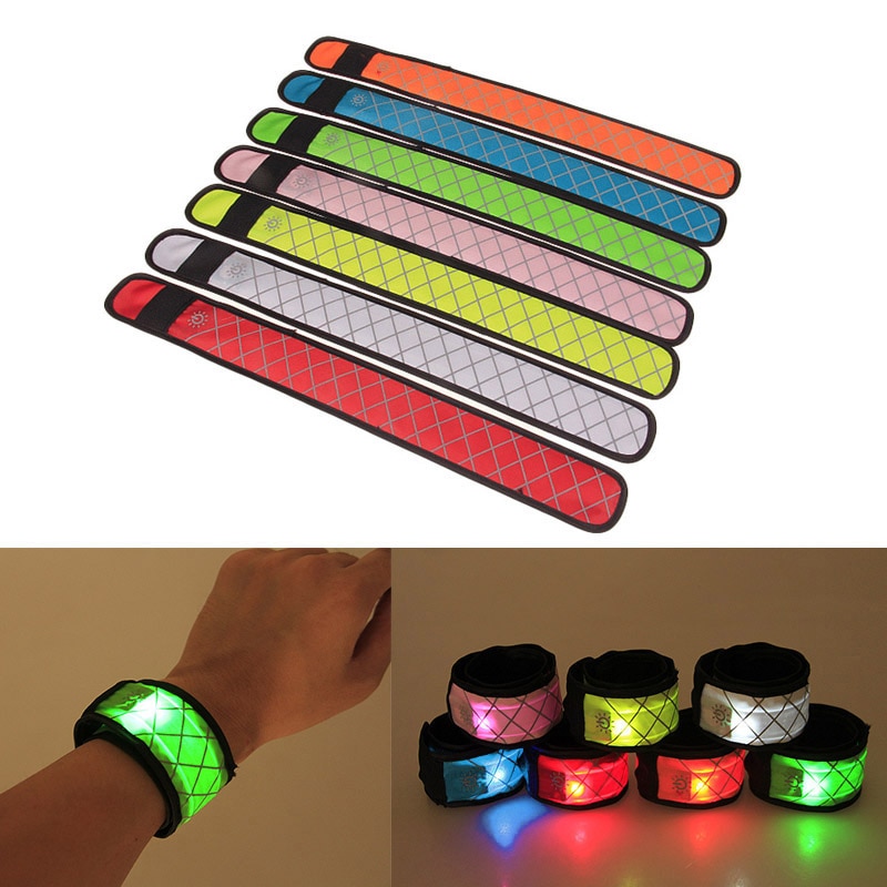 Nylon Led Sport Slap Lichtgevende Speelgoed Wrist Strap Band Polsband Light Flash Armband Gloeiende Armband Voor Kinderen Kids