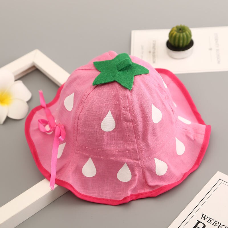 Sombrero bonito para bebé, niña, niño, sombrero para el sol, maceta de fresa, sombrero de princesa, sombrero de pescador para primavera y verano: 2