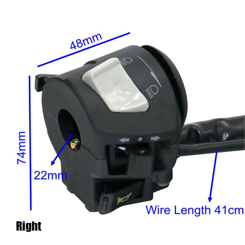 22mm Universal Motorcycle Switch Assembly Handlebar Left Right Control Switch Turn Signal Electric Fog Lamp Light Switches