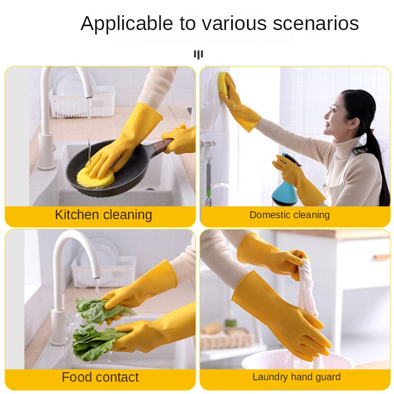 Guantes de látex para lavar platos, manoplas industriales a prueba de trabajo, para el hogar, cocina, limpieza del hogar, goma