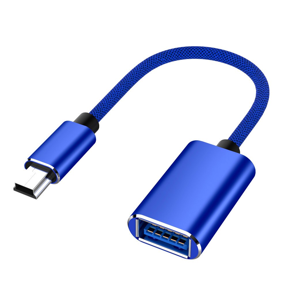 Mini Usb Otg Kabel Fast Speed Usb Mini-B 5Pin Male Naar Usb 3.0 Vrouwelijke Data Converter Adapter Kabel voor Samsung Galaxy Android: Blauw