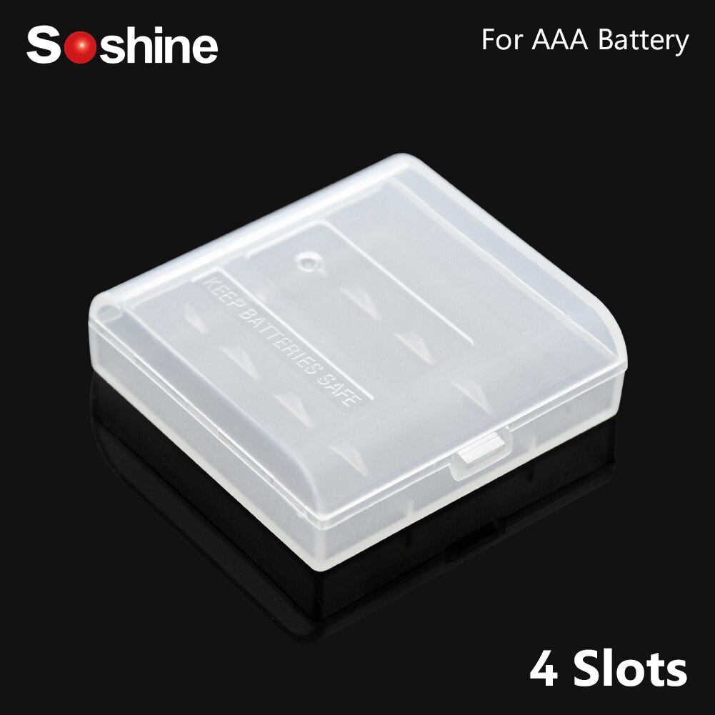 Soshine 6 Different Container Bag Case Elistooop Plastic Case Holder Storage Box Cover for AA AAA Battery Box Organizer Box Case: For 4Pcs AAA
