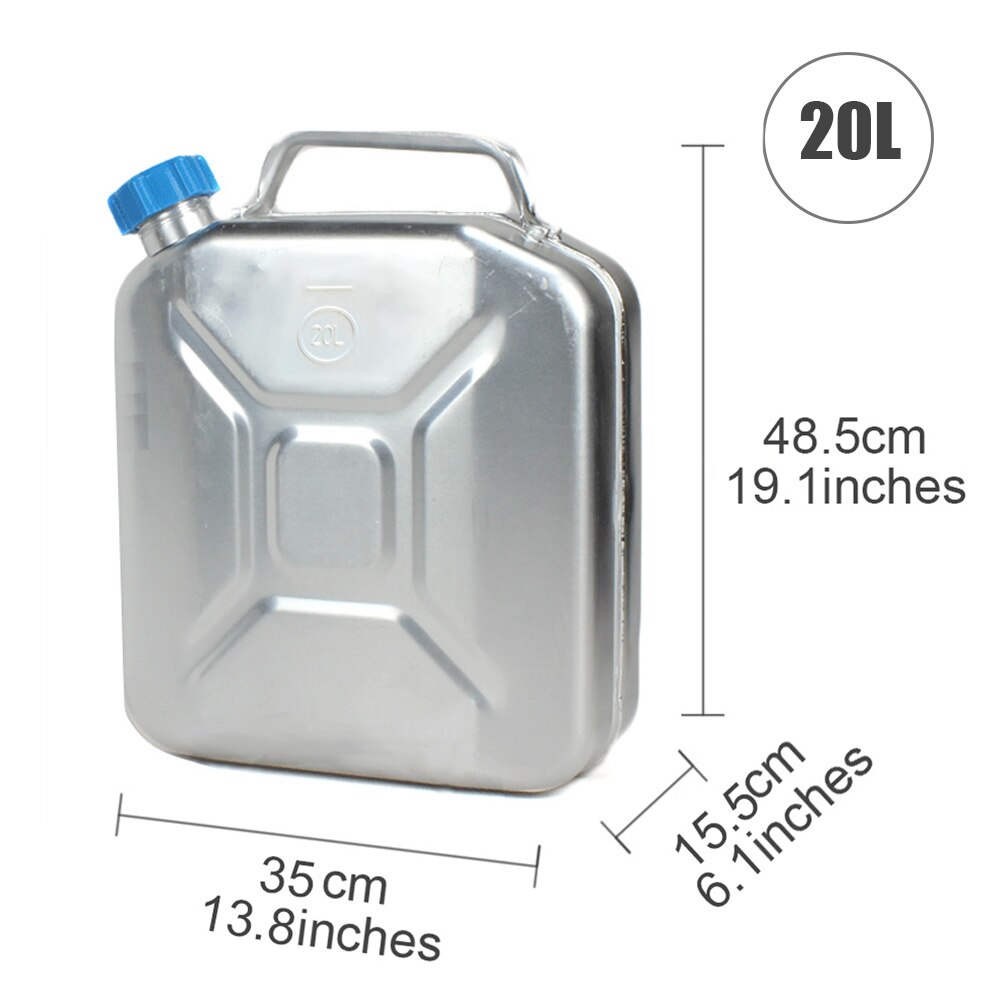 10L Stainless Steel Tank Metal Fuel Tank Oil Gasoline Diesel Canister Storage Can Motorcycle Truck Car Accessories