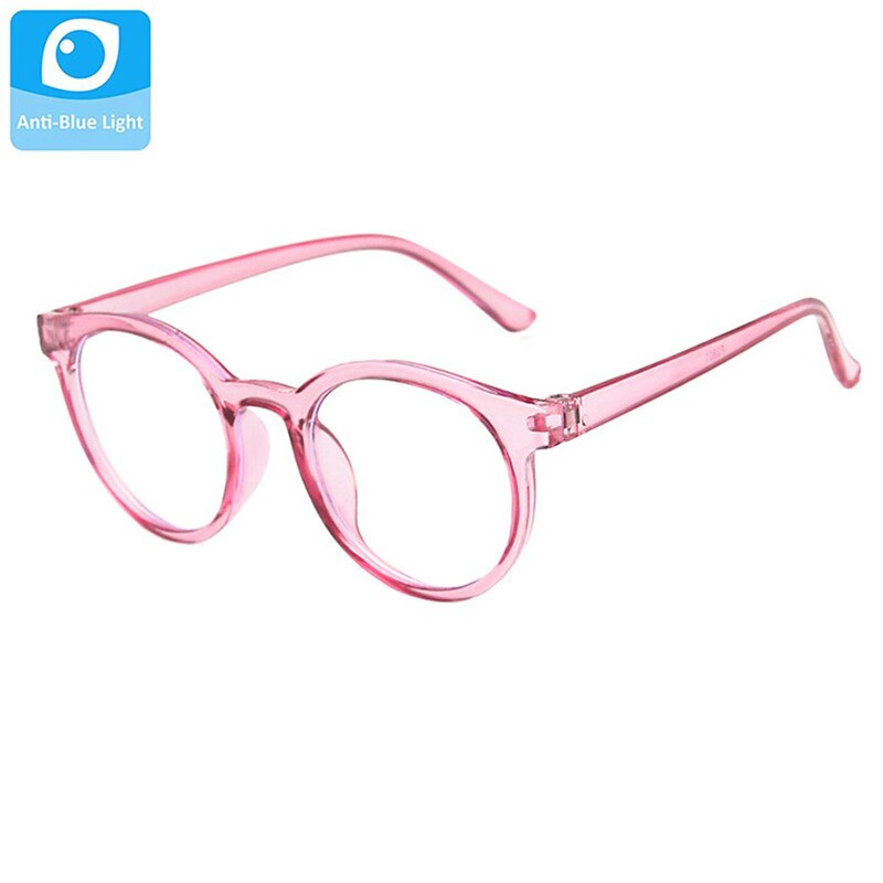 Gafas de protección contra luz azul redonda ultraligera, montura para niños, lentes transparentes, gafas para niños, gafas para niños, gafas para niñas: Púrpura