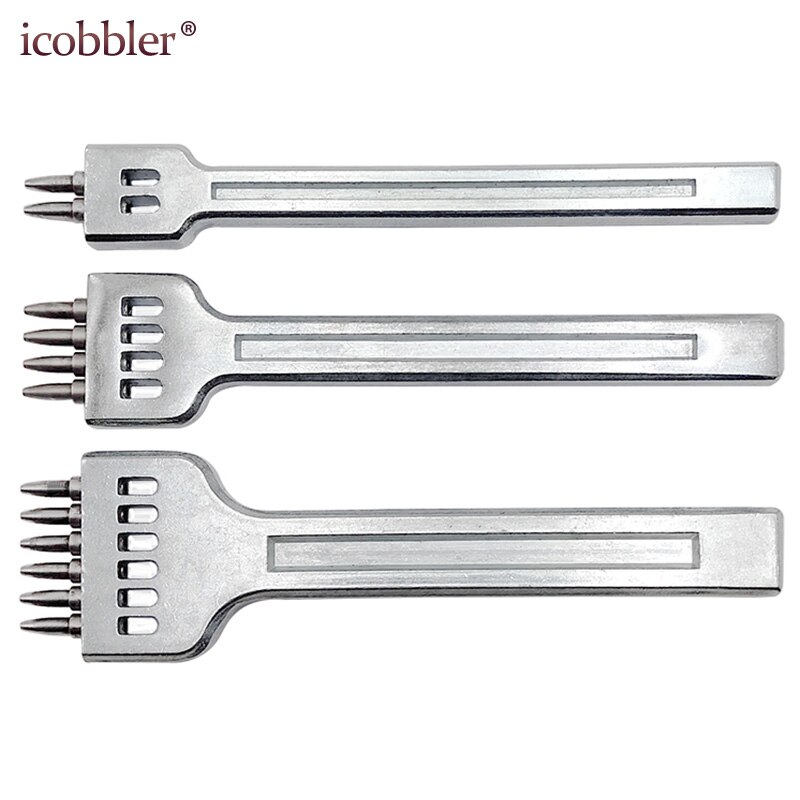 Profession Leather Hole Punch Tools Set Cutting Stitch for Wallet Belt DIY Die Chisel Kit Leathercraft, 4mm Spacing 1mm Diameter