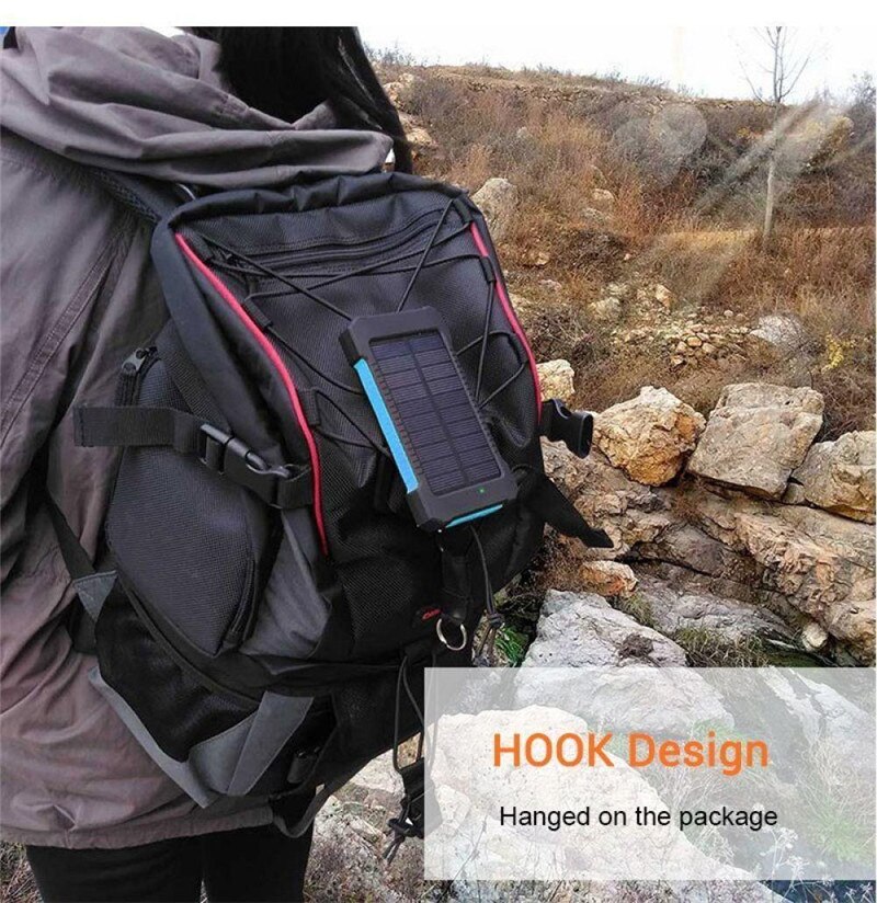 Batería Externa de carga rápida para móvil, cargador Solar de 30000mAh, PD15W, resistente al agua, con linterna, para viajes al aire libre, Xiaomi y iPhone