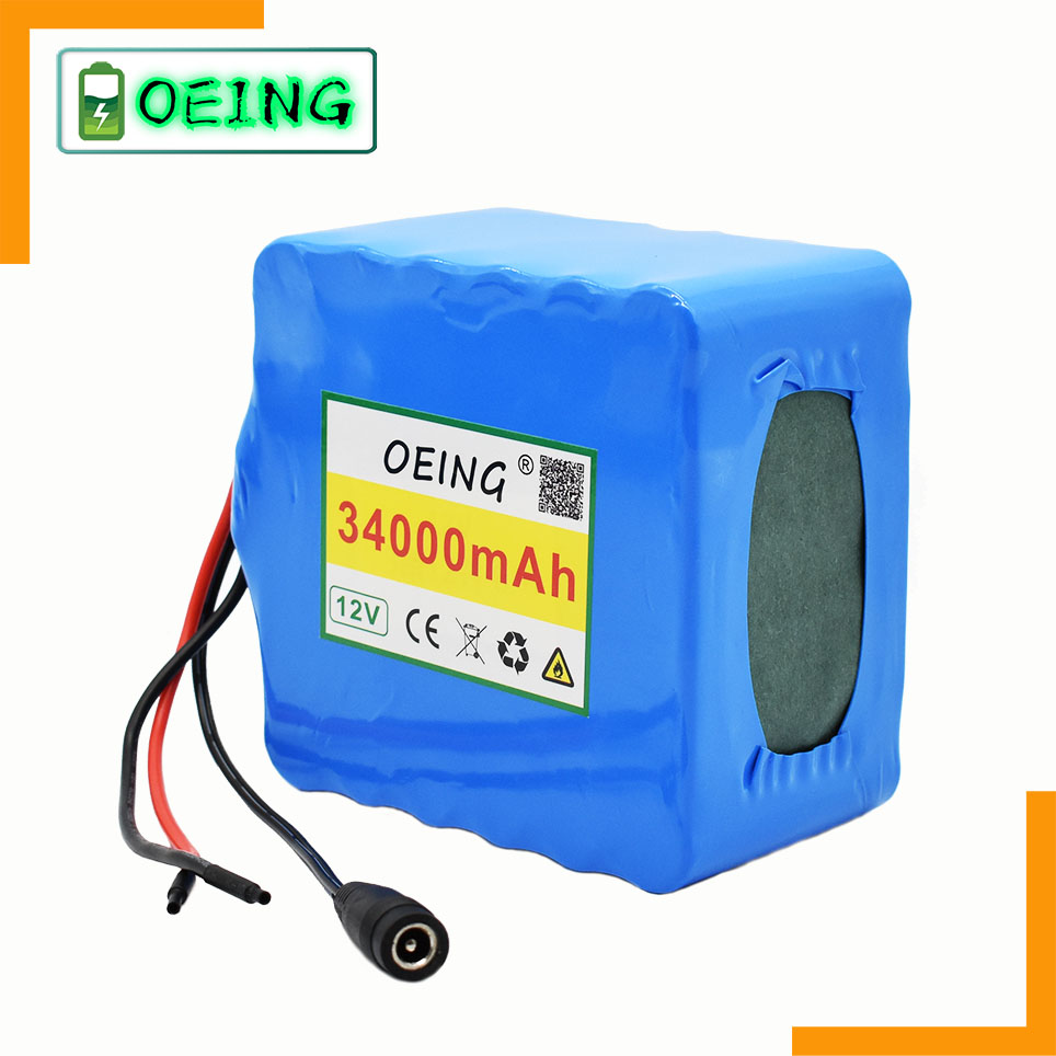 12V 34Ah 3S12P 12V 12.6V Lithium Battery Pack for Inverter Xenon Lamp Solar Street Light Sightseeing Car Etc