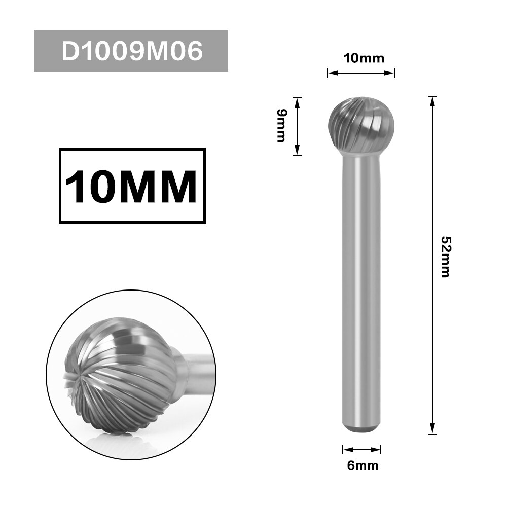 6MM Metal Drawing Tungsten Carbide Milling Cutter Rotary Tool Burr CNC Engraving Abrasive Tools Metalworking Milling Polishing