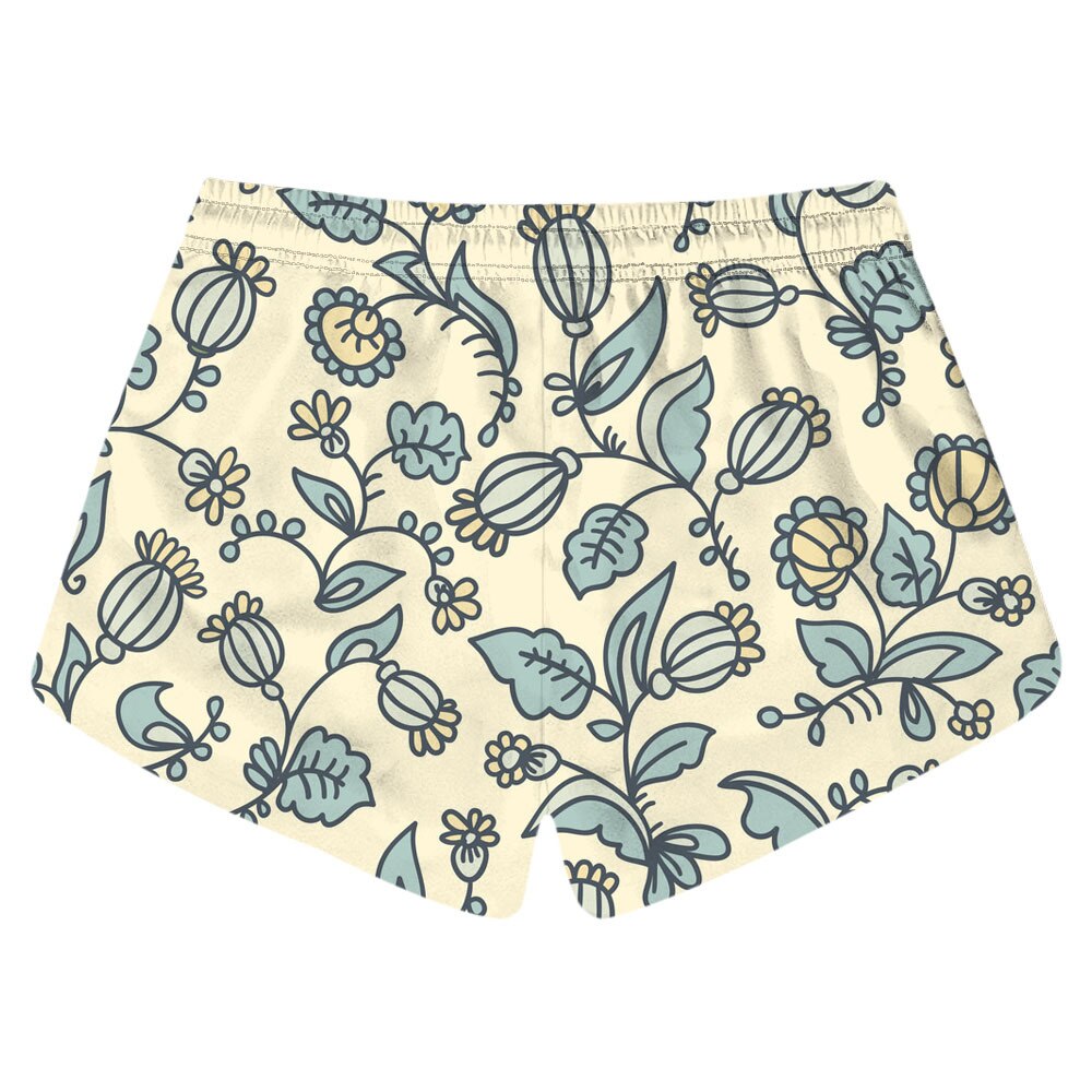 Pantalones cortos de playa para mujer, Shorts deportivos con estampado 3D de flores, de secado rápido, para surfear, nadar, bañadores femeninos de tabla de Surf con bolsillo