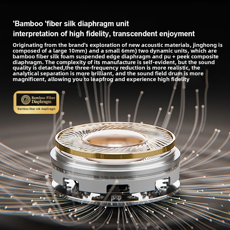 Zhulinniao JingHong Z3 2025 Fones de ouvido intra-auriculares HiFi de alta fidelidade Dual Dynamic Drivers Monitor de música de metal Áudio personalizável