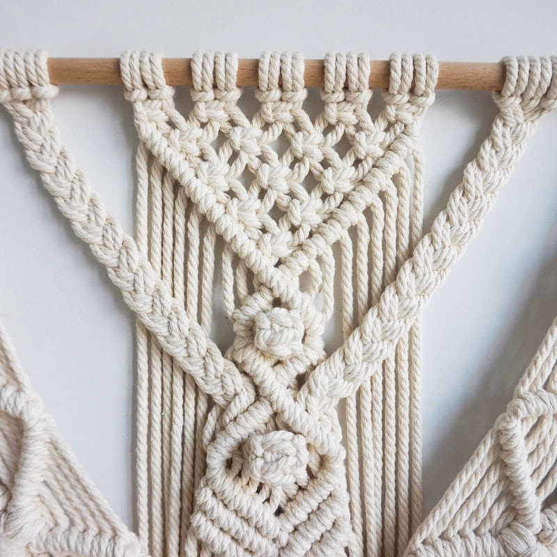 Tapiz colgante de pared de macramé, decoración de pared de tejido bohemio , decoración del hogar de 55x70cm