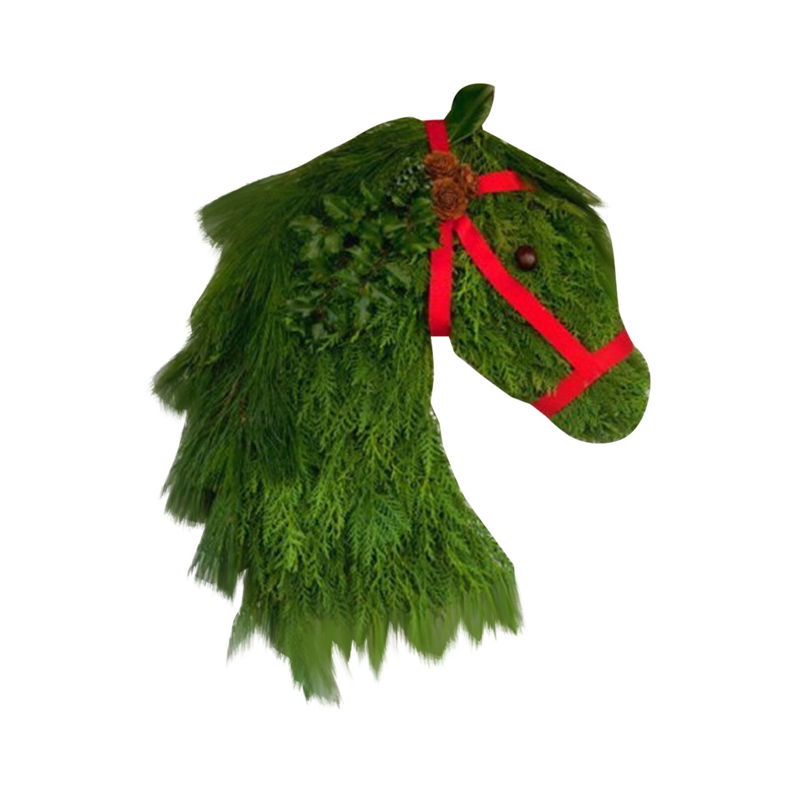 1/2PC Christmas Wreath Winter Wreath-Farmhouse Double Horse Head Christmas Wreath Christmas Decoration Christmas Wreath: 1 pc