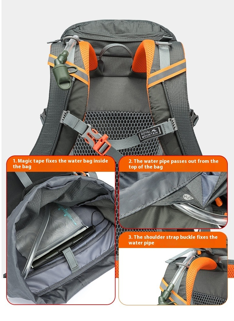 35L Camping Backpack Travel Bag For Men Large Capacity Outdoor Sport Trekking Hiking Mountaineering Shoulder Bag with Rain Cover