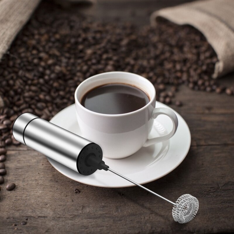 Mælkeskummer håndholdt batteridrevet kaffeskummer mælkeskummende latte cappuccino skummer frappe mixer til drikke chokolade