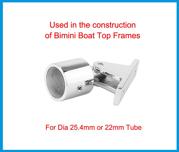 Bimini – charnière de pont de bateau en acier inoxydable 316, bouchon coulissant, Tube de canopée externe