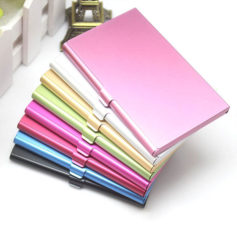 Tarjetero portátil de aleación de aluminio para mujer, Cartera de Metal, tarjetero, monedero, funda de Metal, 1 ud.