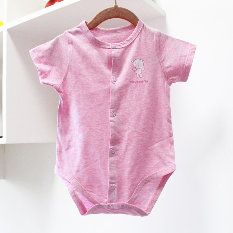 100% Katoen Bodysuit Pyjama Kids Kleding Baby Boy & Meisje Kleding Zomer Korte Mouwen Baby Kleding Voorste Opening Snap