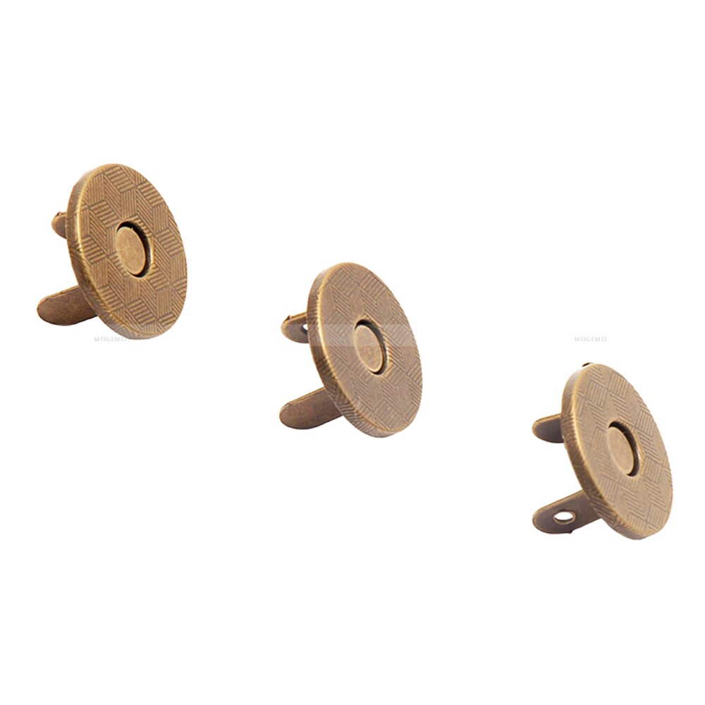 Juego de 10 botones magnéticos finos de 10mm, 14mm y 18mm, bolsas con imán, hebilla de adsorción automática, botones de Metal, broches, botones de billetera: 3 # / Latón envejecido