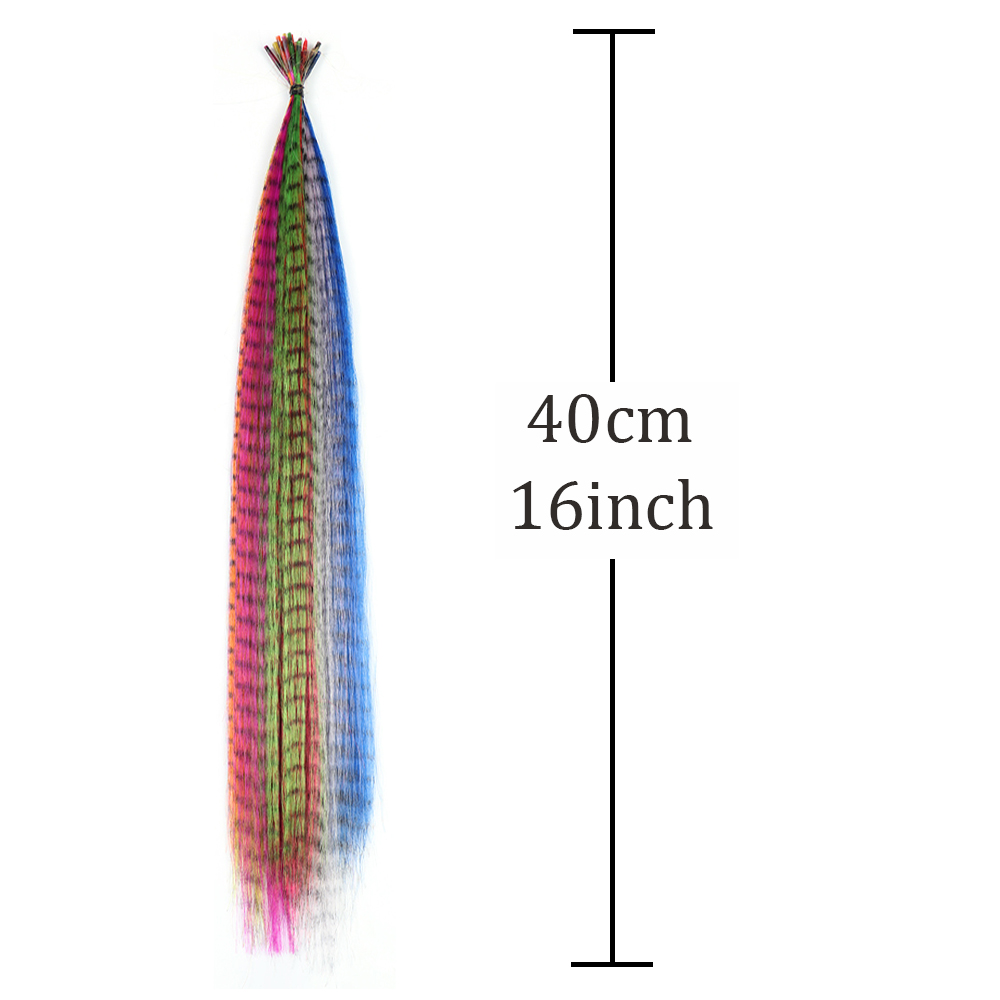 Synthetisch Gekleurd voor Haar Feather Extensions 20 30 40 50 Stuks Tip 16 inch Synthetisch Haarstukje Zebra Feather Hair Extensions
