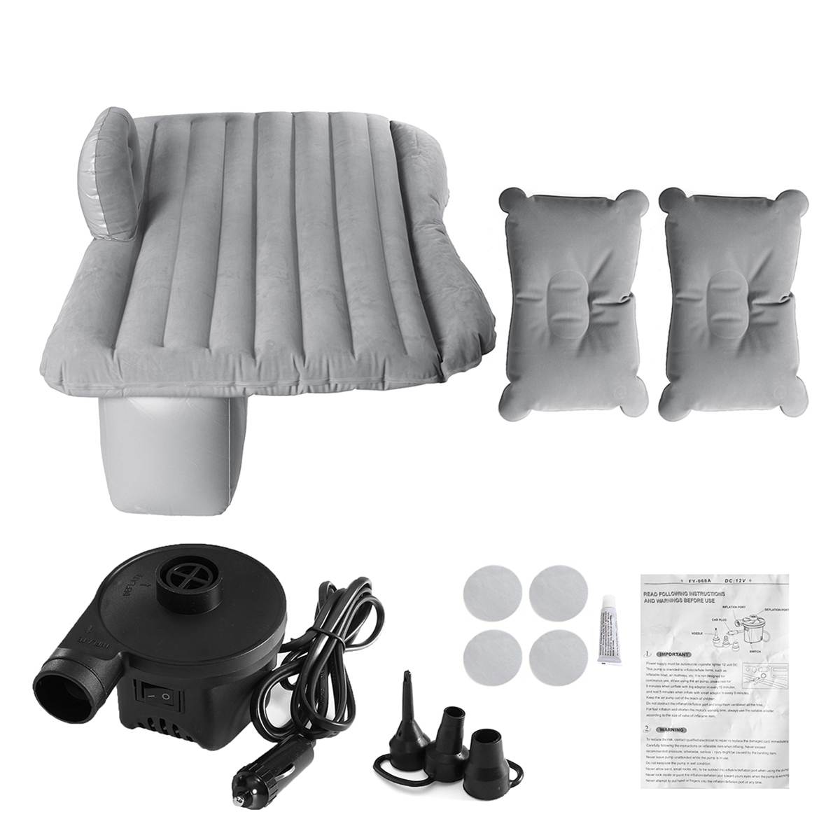 Opblaasbare Auto Matras Opblaasbare Auto Multifunctionele Auto Opblaasbare Bed Auto Accessoires Opblaasbare Bed Reizen Goederen Met Pillo: Grey