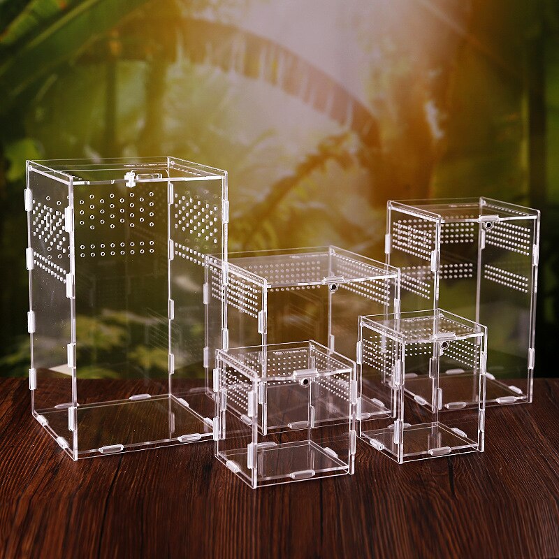 Reptile Breeding Box Acrylic Terrarium Transparent Spider Lizard Scorpion Amphibian Assembled Insect Breathable Terrarium