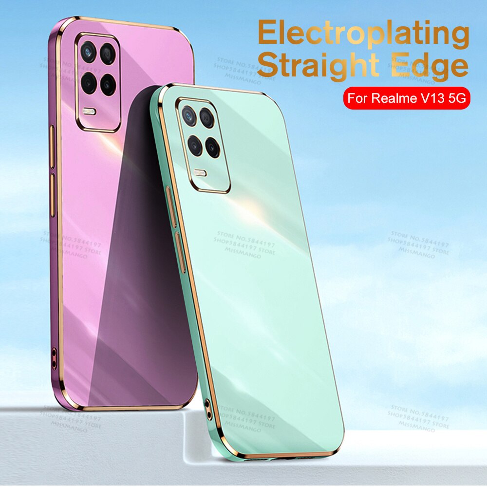 Luxury Electroplated Cover Case For Realme 8 5G 6.5inch Soft Silicone Camera Protection For Realme Realmy 8 8Pro Shell Coque