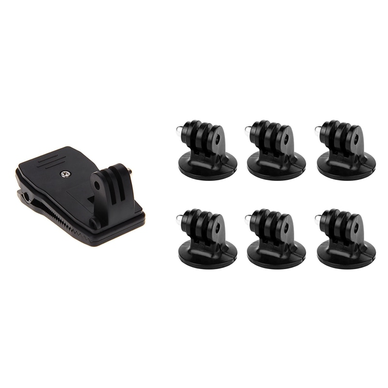 -1 Set Statief Mount Adapter Voor Gopro Hero 6, 5, 4, 3 +, 3, 2, 1 Camera 'S & 1Pcs 360 Hoek Roterende Quick Release Rugzak Rucksa