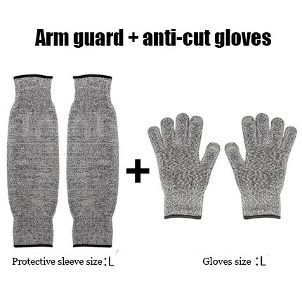 Anti-cut arm shield glass wrist guard outdoor protective equipment hand elbow anti-scratch wood worker protective sleeve: Red