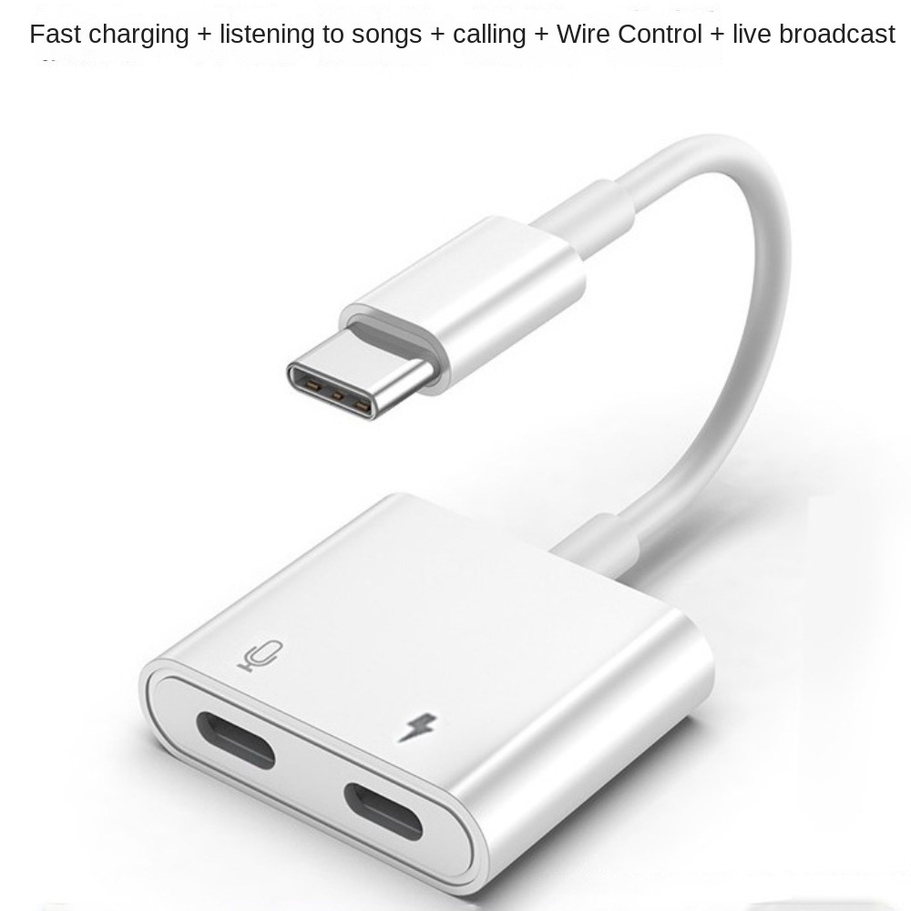 Adaptador 2 em 1 3 5mm para tipo C Conversor de fone de ouvido digital Tipo-C para conversão de conversor tipo C portátil