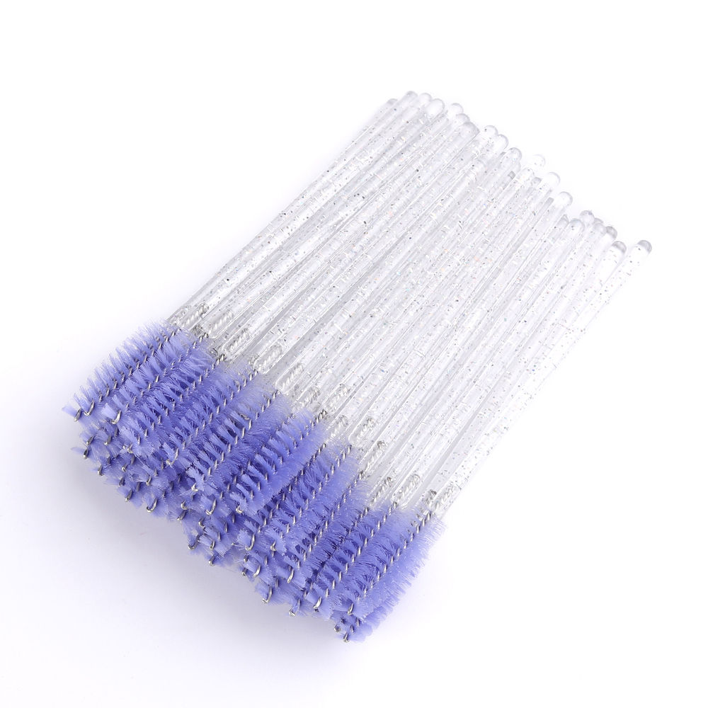 50 Uds. De cepillos desechables para extensión de pestañas, cepillo para cejas de cristal, varita para rímel, pestañas, juego de herramientas cosméticas, maquillaje de belleza: Oro