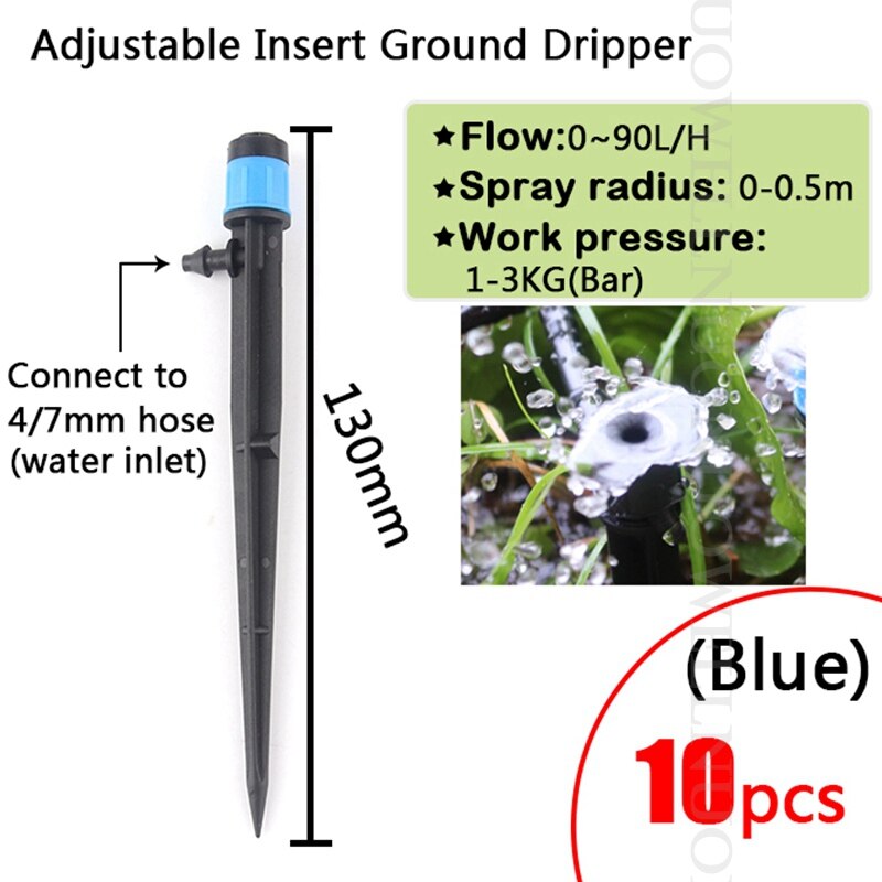 5~50M Smart Garden Watering System Automatic Micro Drip Irrigation Watering Kits Garden Watering Timer Kit Irrigation System: 10pcs Blue