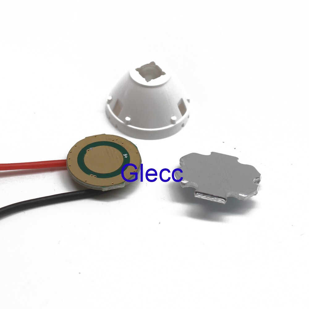 1 set cree xm-l led  t6 wit licht  + 3.7v driver + lens met basishouder