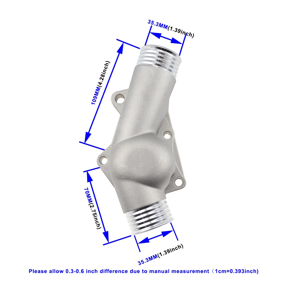 Obudowa termostatu pokrowiec na bmw 525i 325i M3 Z3 E34 E36 z uszczelką fabrycznie nowy aluminium 11531722531 11531740437 polerowane