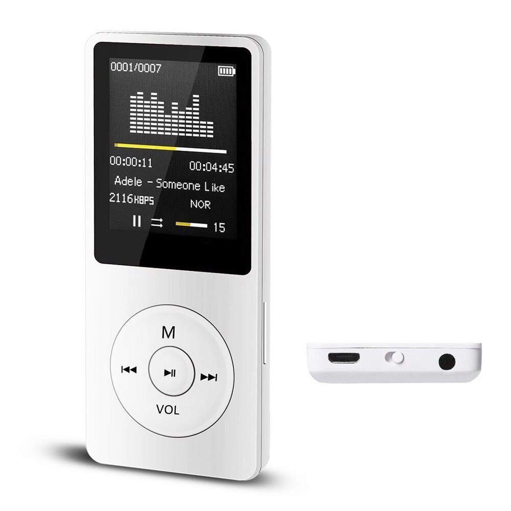 Mode Draagbare MP3 MP4 Player Lcd-scherm Fm Radio Video Games Movie Mini Mp3 Speler Muziek Sport Walkman: WHITE