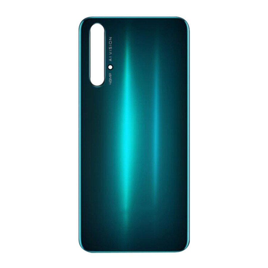 Zonder Logo Voor Huawei Honor 20 Batterij Cover Terug Glas Achterpaneel Behuizing Deur Case + Camera Lens Vervanging + sticker YAL-L21: Green No Lens