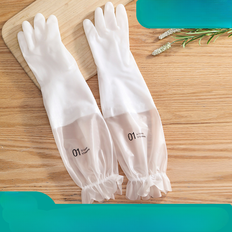 Waterproof Housework Cleaning Gloves Kitchen Cleaning Latex Laundry Dishwashing Gloves Wear Resistant Rubber Gloves: XXL / green