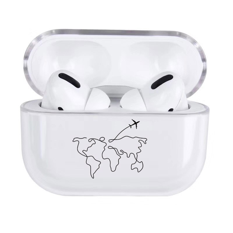 DHL Buchstaben Harte Fall Für Apple Airpods 3 Abdeckung Luxus Transparent Kopfhörer Fall Einfache Cartoon Headset Box Für airpod Pro capa: For Pro-3