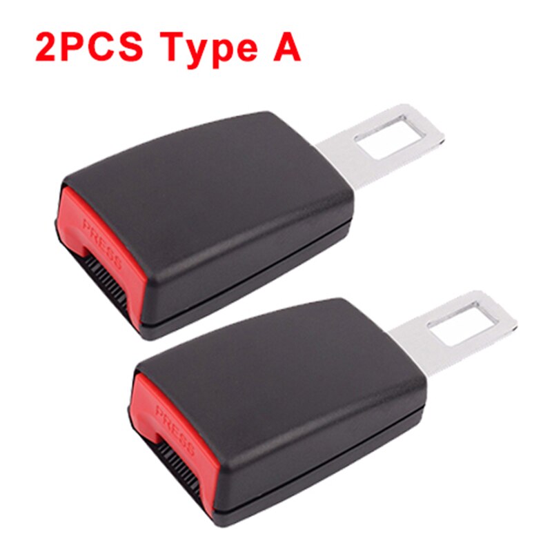 Universal Seat Belt Cover Car Safety Belt Extender 3 Size Seat Belt Extension Plug Buckle Seatbelt Clip Auto Accessories: 2Pcs Type A