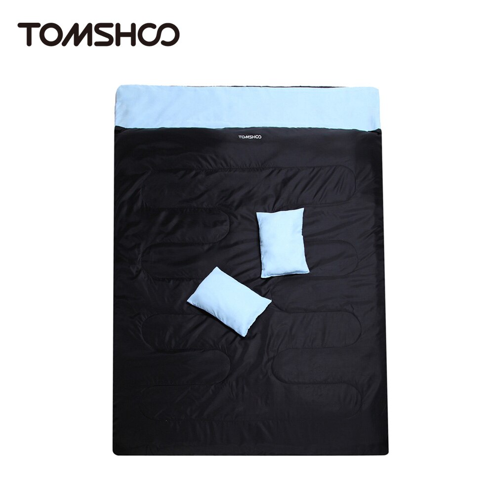 Tomshoo 86 " x60 " dobbelt termisk sovepose 2 person camping vandreture vinter soveposer med 2 puder campingudstyr