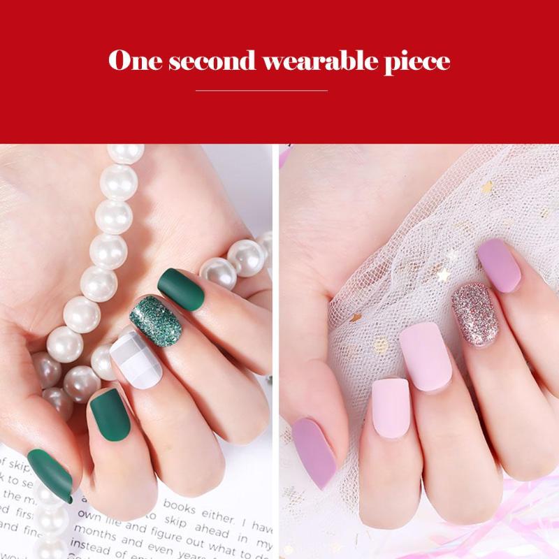 30 Stks/set Valse Nail Tips Effen Kleur Diy Nail Art Tip Zelfklevende Valse Nail Sticker Valse Nail Tips voor Kantoor Thuis Nail Art