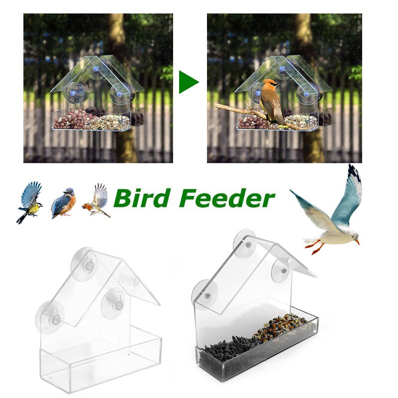 Plastic Birdhouse Beautiful Sucker Bird Feeders for Outdoors