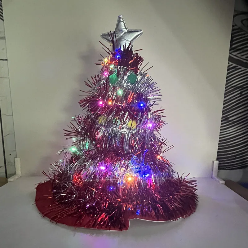 Chapéu de Papai Noel Glow Party para fantasia de Natal para adultos e crianças