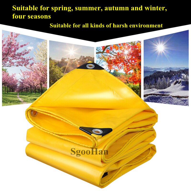 0.45mm Yellow Rainproof Cloth PVC Coated Banner Tarpaulin Oilcloth Outdoor Awning Waterproof Oxford Cloth Sunshade Sail Shelter