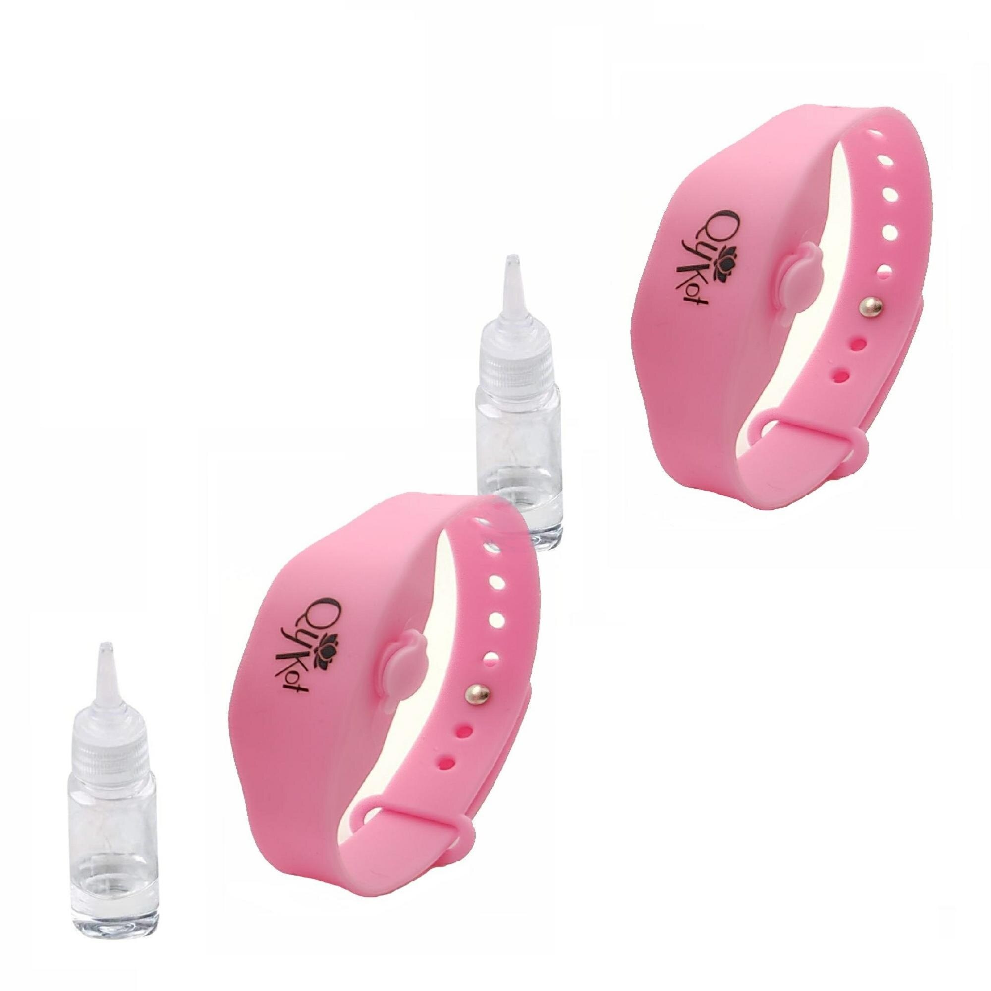 Pulseira recarregável mão sanitizer mão gel desinfetante porta crianças: Rosa