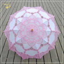 Chinese Handgemaakte Kant Parasol Parasol Borduren Wedding Paraplu Decoratie Voor Bridal Paraplu Ombrelle Mariage 9 Kleuren