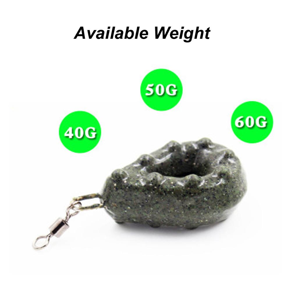 JIGEECARP 2PCS Carp Fishing Tapered Flat Pear Shaped Lead Sinkers Pebble Weight Mimic Coated Fishing Lead Weights