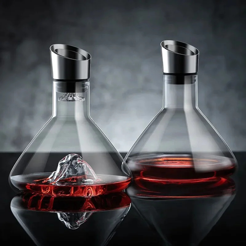 European Iceberg Waterfall Wine Decanter Transparent Lead-Free Crystal Glass Wine Dispenser Barware Quick Decanters