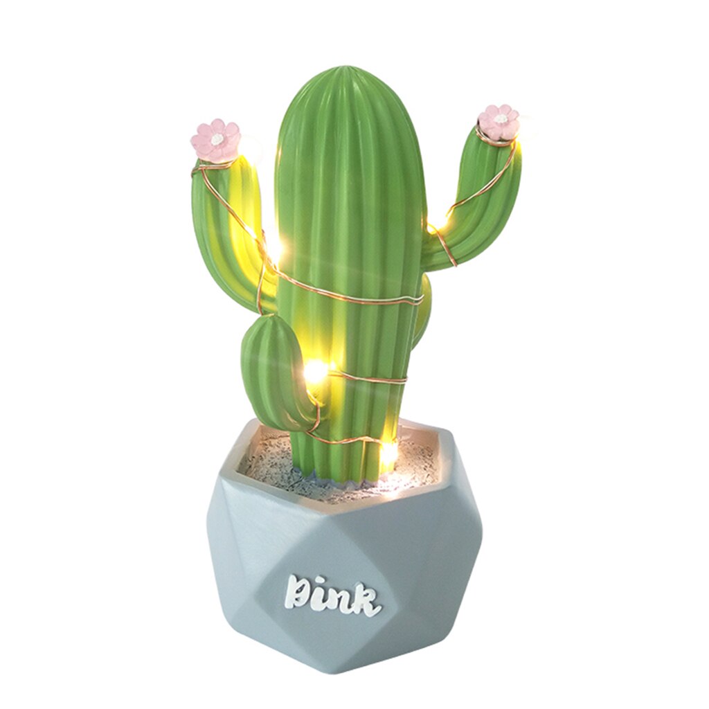 Veilleuse LED en résine, Cactus, d&#39;anniversaire pour enfants, décoration de chambre à coucher